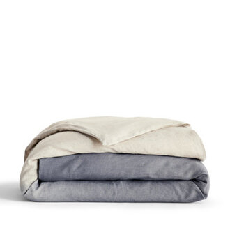 Heather Blue Linen Duvet Cover