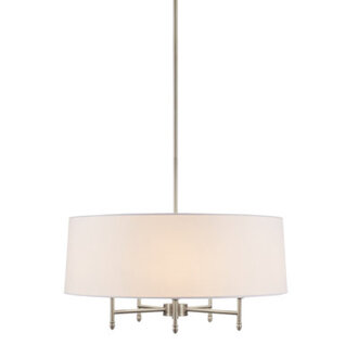 Presidio 5-Light Dimmable Chandelier with Drum-shaped Fabric Shade  Adjustable Height