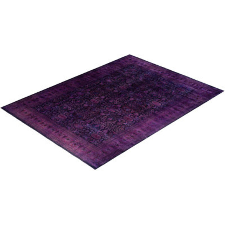 Fine Vibrance One-of-a-Kind Hand-Knotted Area Rug - Purple 10  x 14