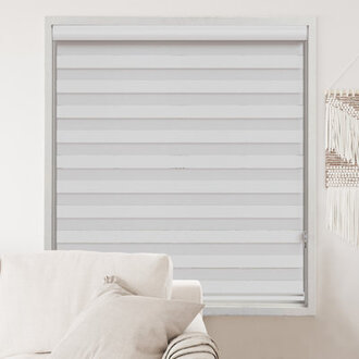 Zebra Blinds Window Dual Layer Roller Shades Corded Horizontal Blind Bedroom Privacy 72 Length