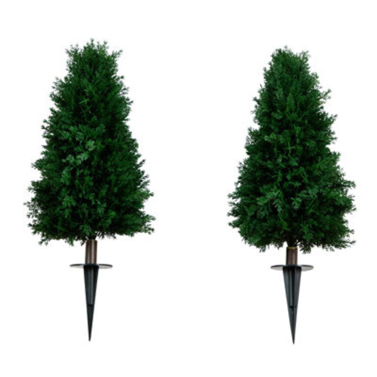 Artificial Cedar Plant in Ground Stake
