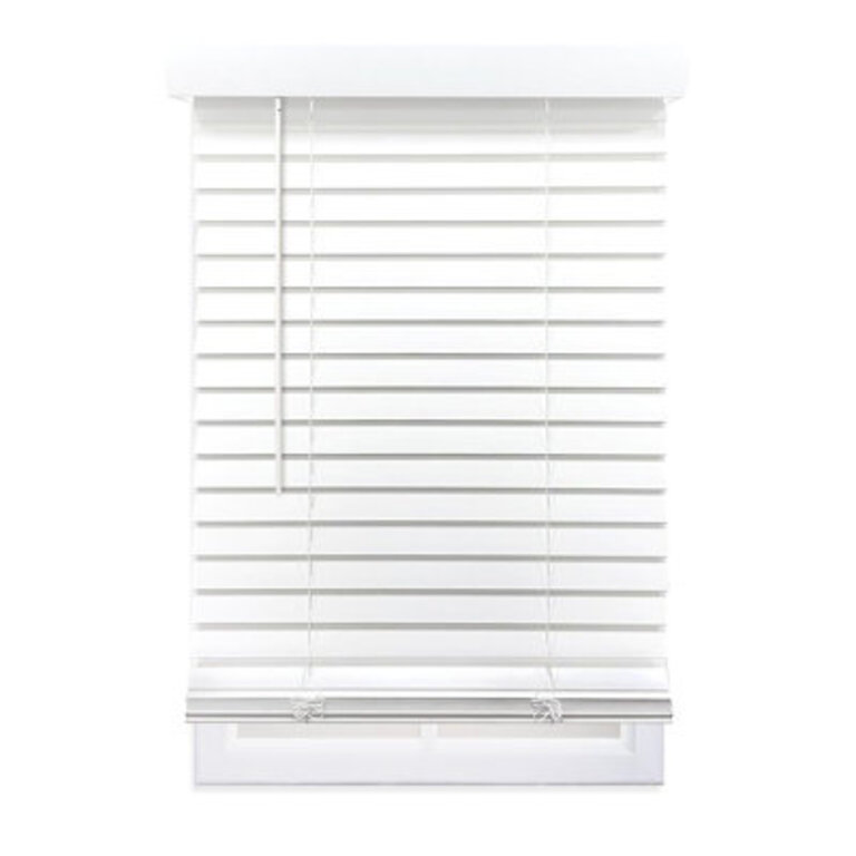2-inch Room Darkening Slat Cordless Faux Wood HorizontalVenetian Blind in Smooth White Finish