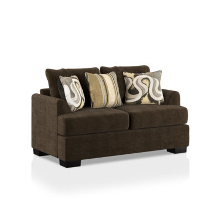 70 Chenille Recessed Arm Loveseat