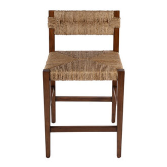 Brunetto 25 in Seat Height Woven Counter Stool with Back