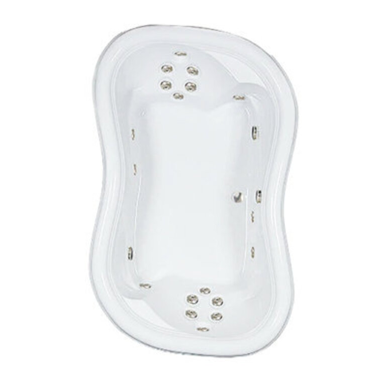 78" L x 52" W Drop In Whirlpool Acrylic Bathtub with Center Drain in White