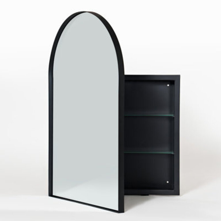 Brenai Recessed Framed 1 Door Medicine Cabinet with 2 Adjustable Shelves