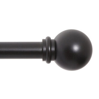 Wayfair Basics Ball End Single Curtain Rod, 28-48" or 48-86" Adjustable Length, 5/8" Dia. Steel