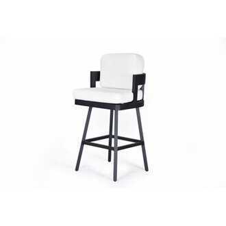 Everlee Powder Coated Aluminum Outdoor 31'' Bar Stool with Cushion