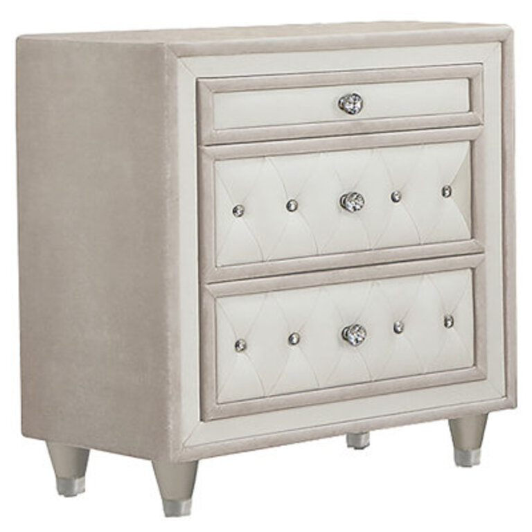 Antonella 3-drawer Upholstered Nightstand