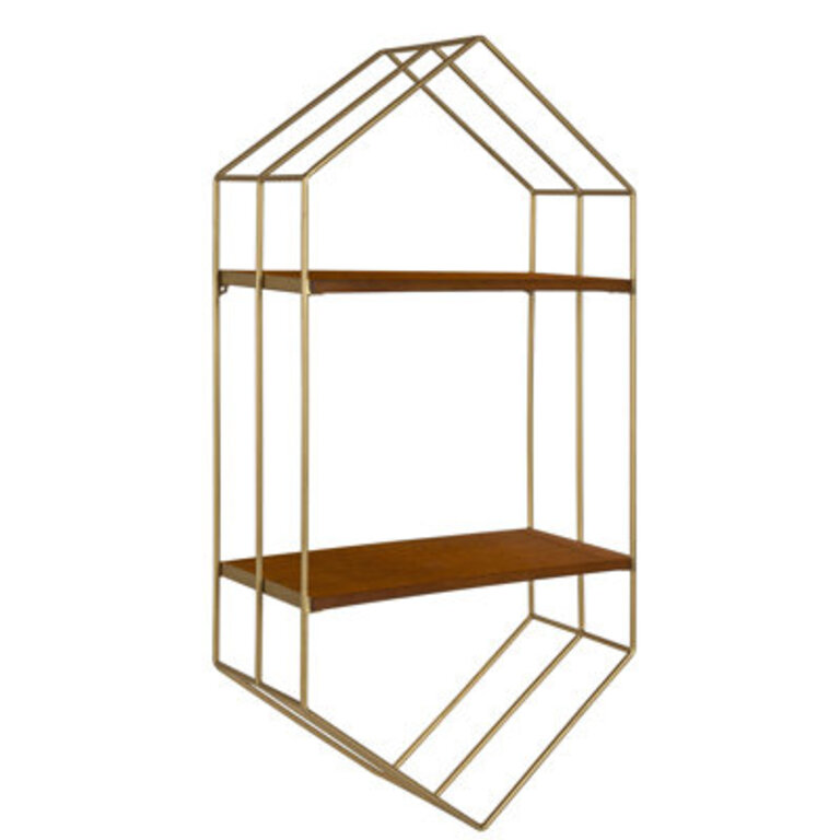 Moby 2 Piece Hexagon Wood Accent Shelf