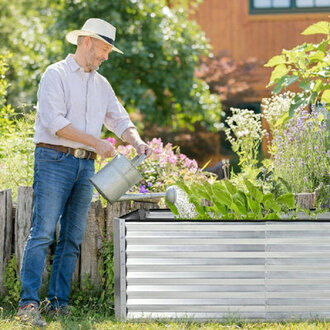 Belisle 6 ft x 3 ft Galvanized Metal Outdoor Raised Garden Bed Planter Box for Vegetables, Fruits