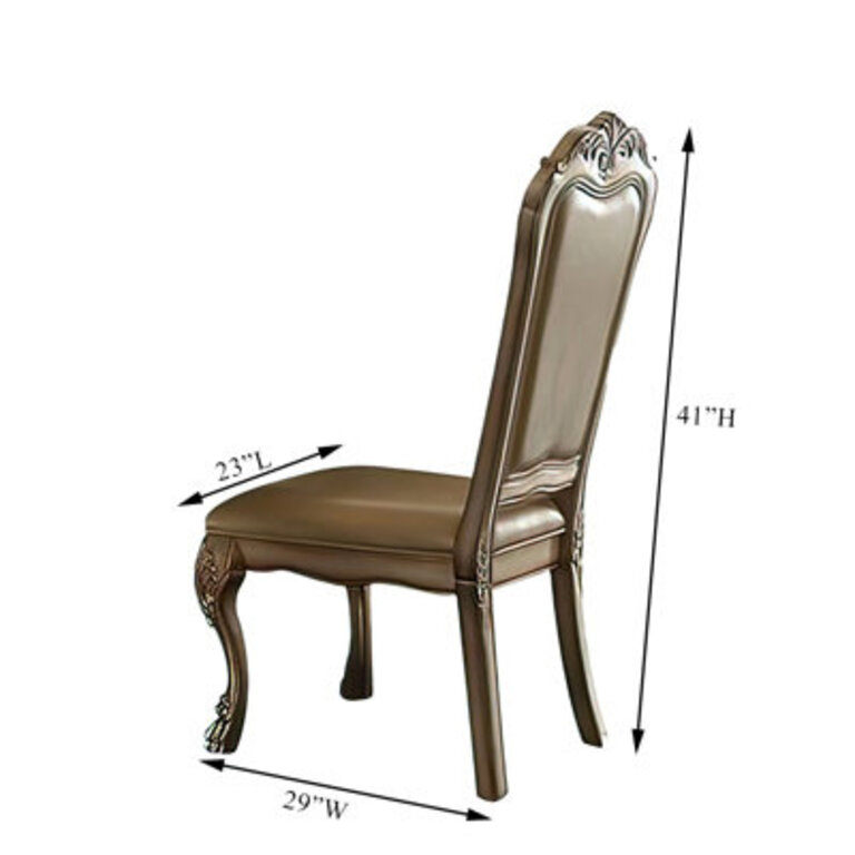 Marshallville Upholstered Side Chair in Bone and Gold Patina (Set of 2)