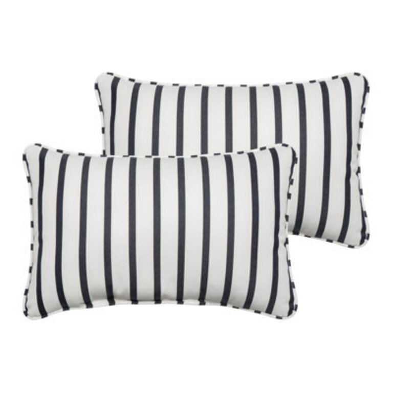 Lorena Striped Indoor/Outdoor Reversible Throw Pillow