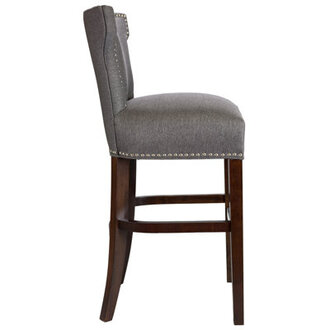 Upholstered Counter Stool with Solid Wood Frame