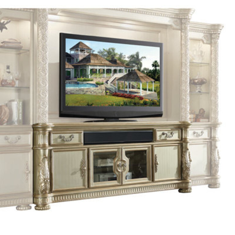Puig Transitional Rectangular 4-Door TV Stand for TVs up to 80" with Shelf Inside