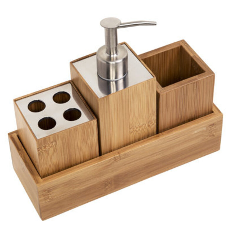 Moraga Bamboo 4 Piece Bathroom Accessory Set