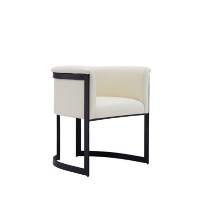 18.91'' H Faux Leather Upholstered Metal Armchair