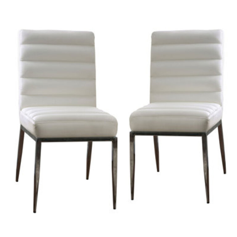 Morinville 19.5'' H Tufted Faux Leather Upholstered Metal Side Chair