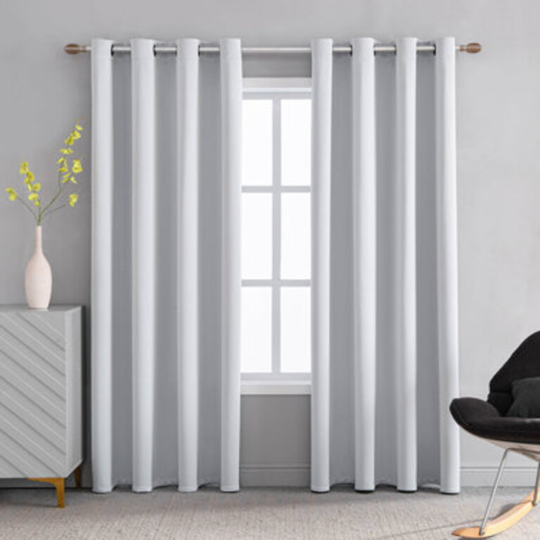 Tomasine Solid Room Darkening Curtain Grommet Curtain Panels set of 2