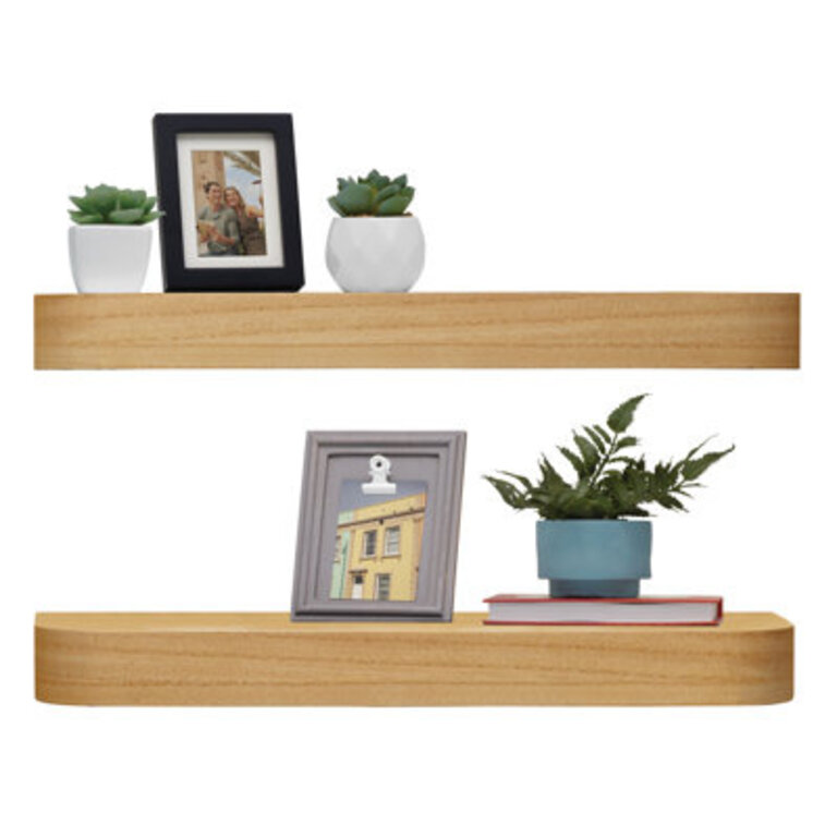 Set of 2 Melannco Floating Wall Shelves