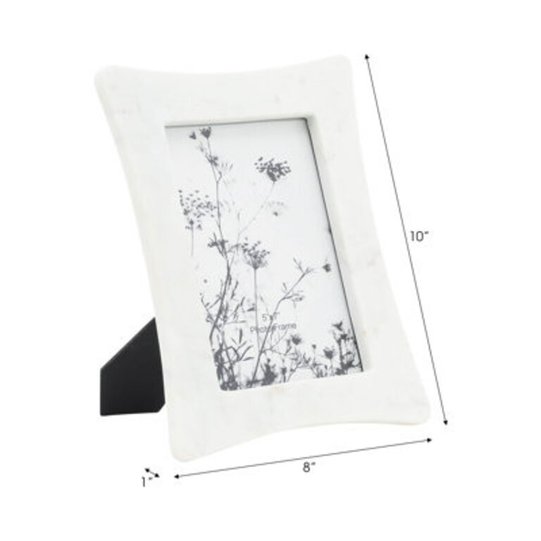 Ashe Neutral Modern Marble Curved Photo Frame