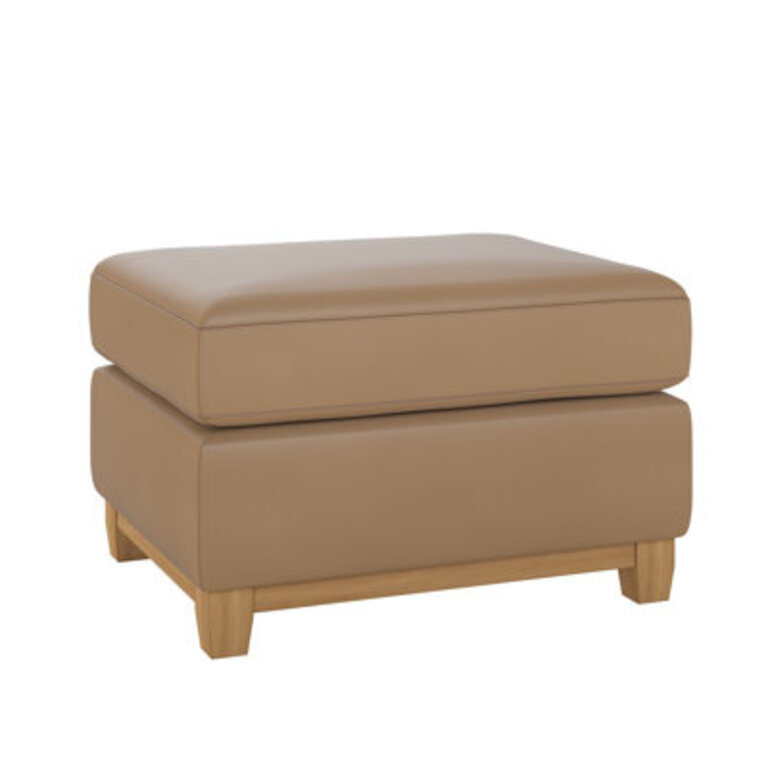 Niyam 23.42'' Wide Genuine Leather Rectangle Standard Ottoman