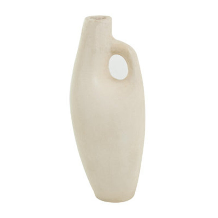 Paper Mache Abstract Curved Decorative Vase with Handle