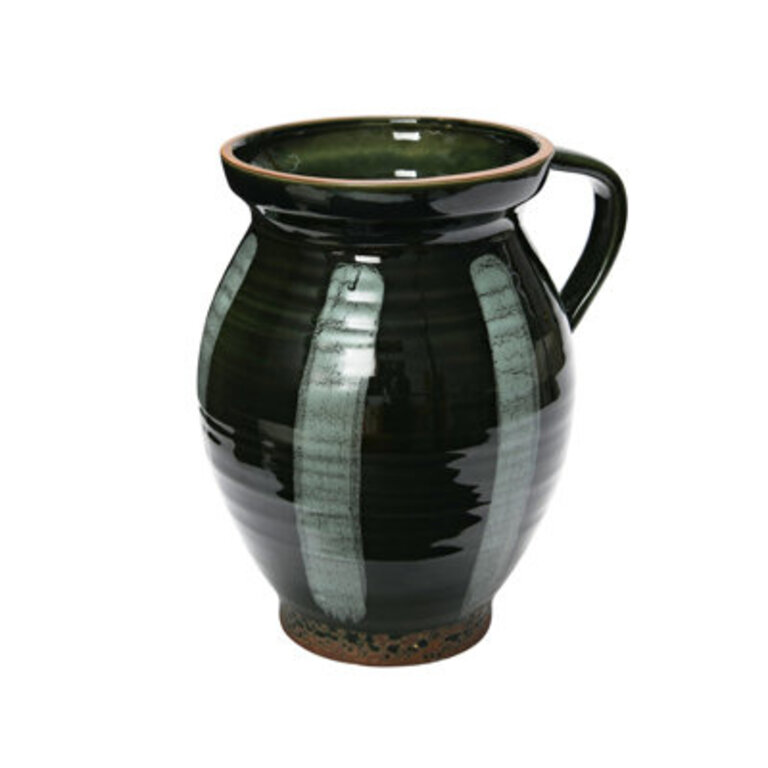 Jerritt Hand Painted Striped Stoneware Pitcher