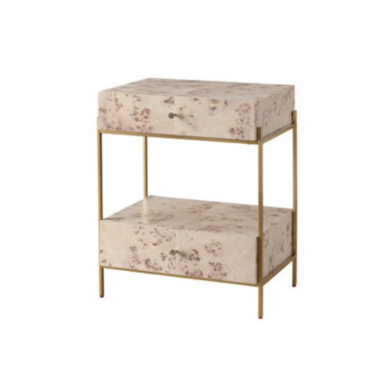 The 24" Tranquility Burl Bedside Table