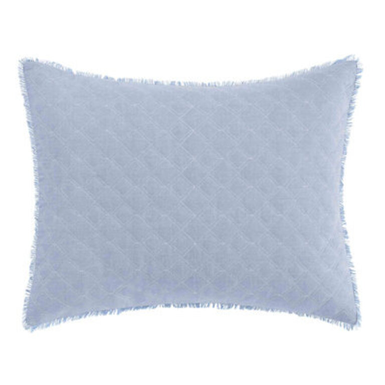 Laura Ashley Chambray Blue Cotton Throw Pillow