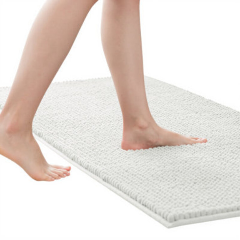 Azriah Luxury Chenille Super Soft Absorbent Microfiber Rectangle Non-Slip Bath Rug