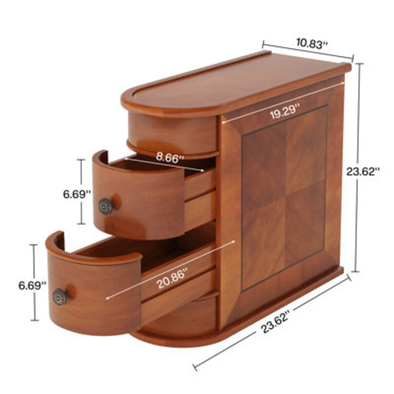 Solid Wood 2 - Drawer End Table