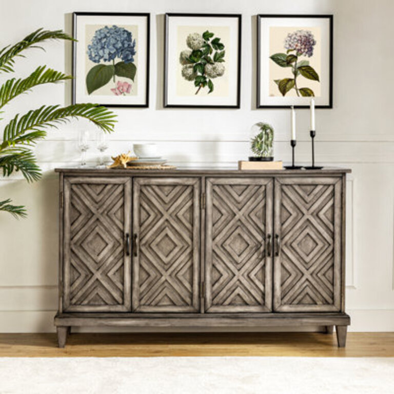 Phelan 60'' Wide Distressed Sideboard with Adjustable Shelves