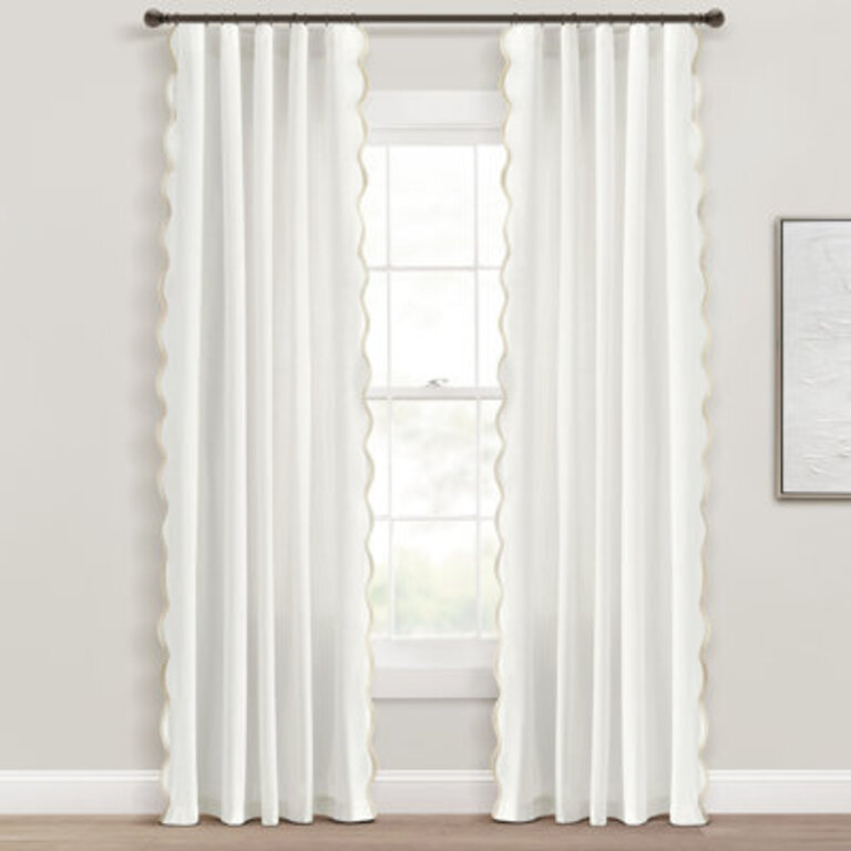 Yolonda Cotton Blend Semi Sheer Curtain Pair