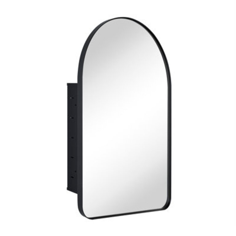 W H Recessed Framed Medicine Cabinet with Mirror and 2 Adjustable Shelves