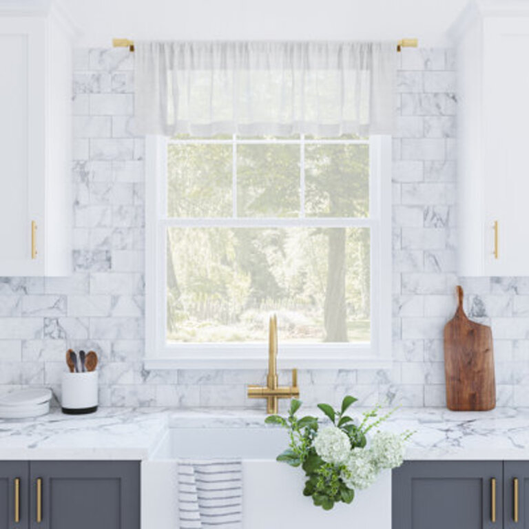 Akari Slub Texture Stripe Cotton Cafe Curtain Valance