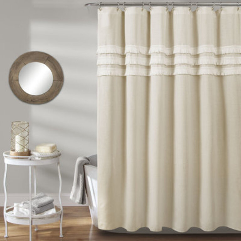 Ciel Tassel Cotton Blend Shower Curtain