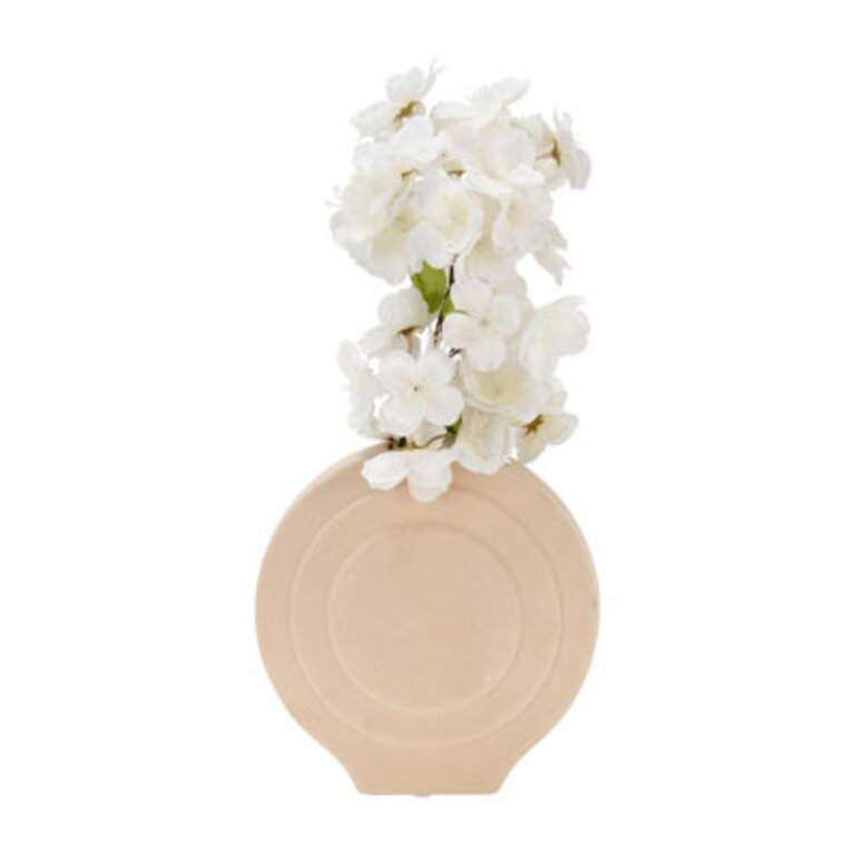 7" Dolomite Round Vase, Solid Color, Modern Touch to Any Room