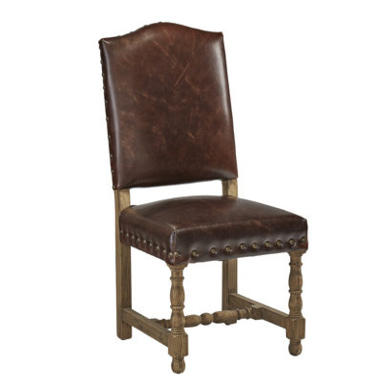 Camonte 18'' H Genuine Leather Upholstered Side Chair