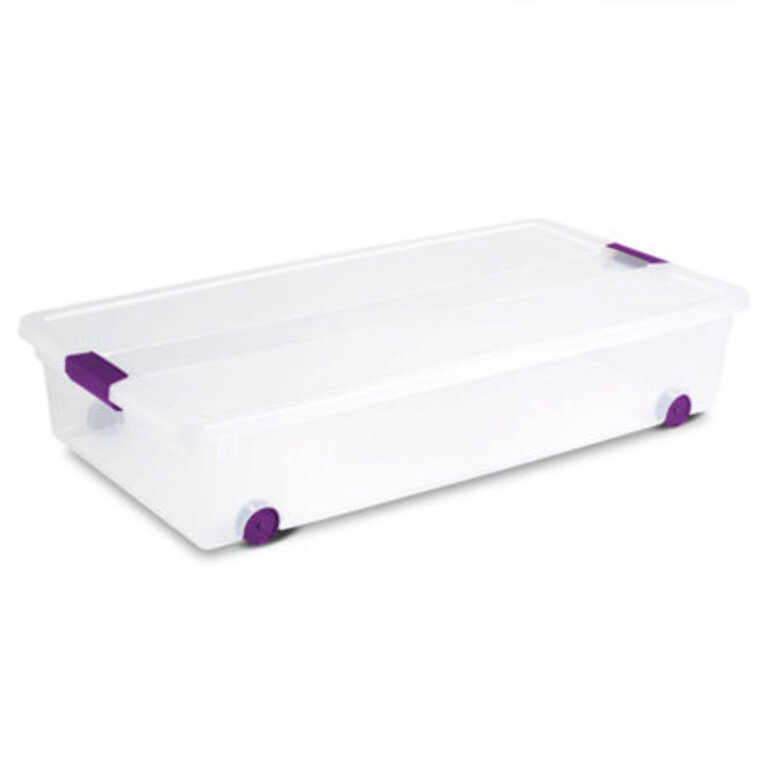 Sterilite Plastic Storage Containers with Latching Lids, Clear