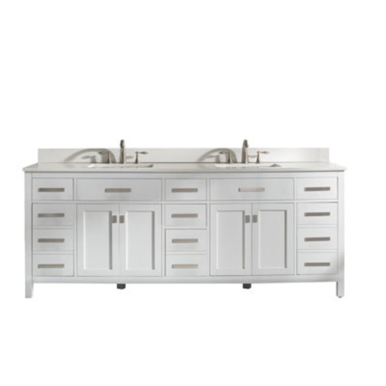 Binion 84 Double Bathroom Vanity with Quartz Top