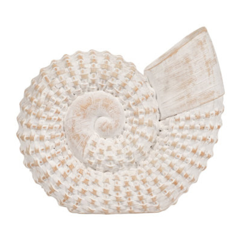 Ceramic Shell Figurine - Elegant Home Decor Accent Piece - 7 x 3 x 7
