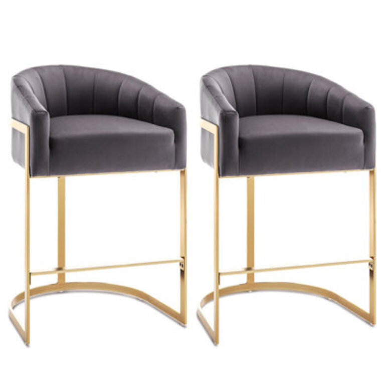 Johnnice 27 Metal Tufted Bar Stool Set Of 2