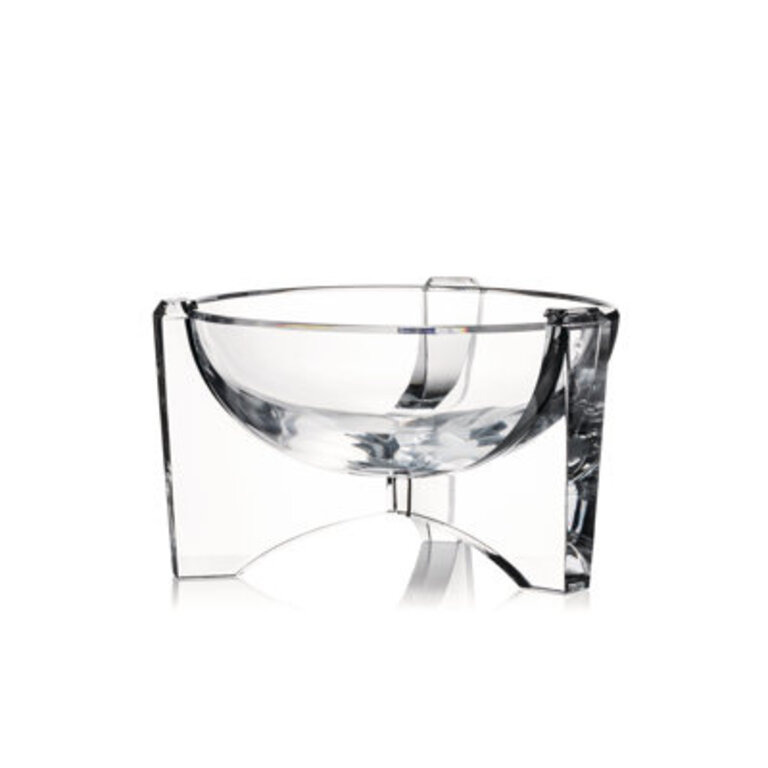 Avant-Garde Crystal Abstract Sleek Decorative Bowl in Clear