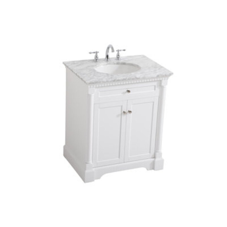 30 Single Bathroom Vanity with Marble Top