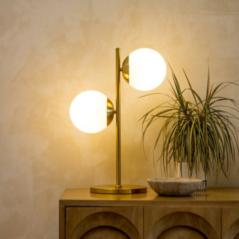 Sphere 20 in Mid-Century Modern Integrated LED Desk Table Lamp with Built-In 3-Way Dimmer
