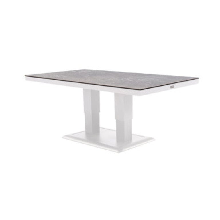 Adjustable Height 55 x 30 Outdoor Dining Table With Ceramic Top