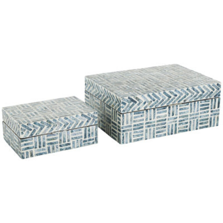 Ninon 2 Piece Handmade Mother Of Pearl Decorative Box Set