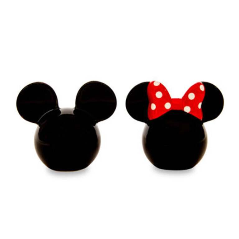 Disney Mickey And Minnie Mouse Ceramic Salt And Pepper Shakers  Set Of 2