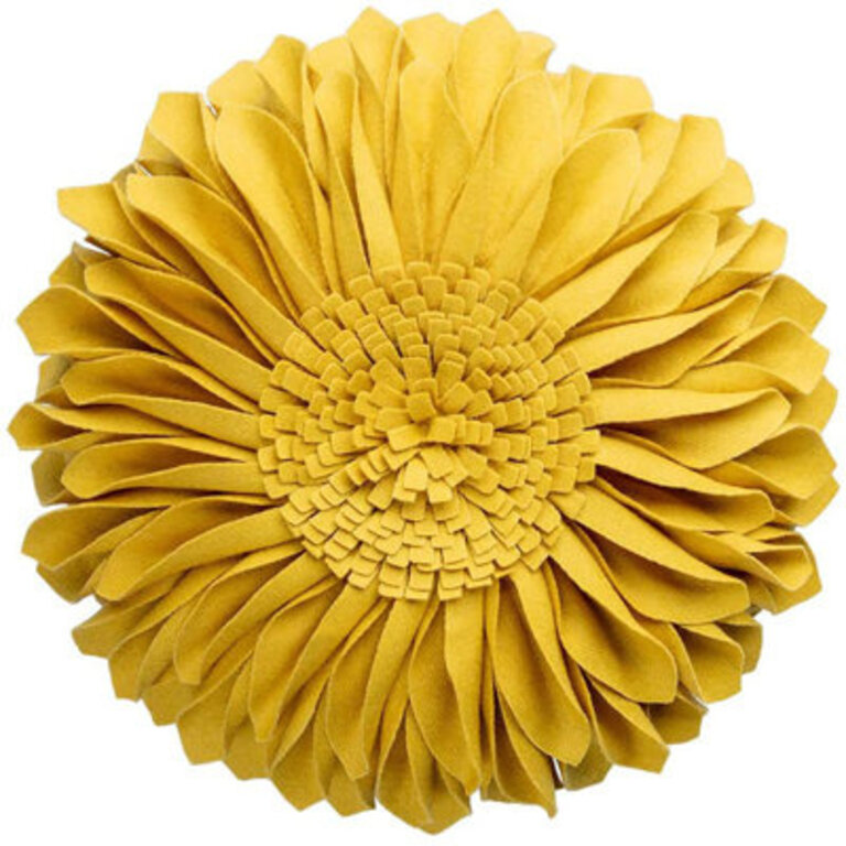 Appliqued Throw Pillow 3D Sunflower Accent Pillow Cover  Insert